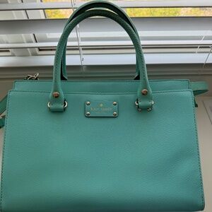 Kate Spade turquoise blue structured handbag